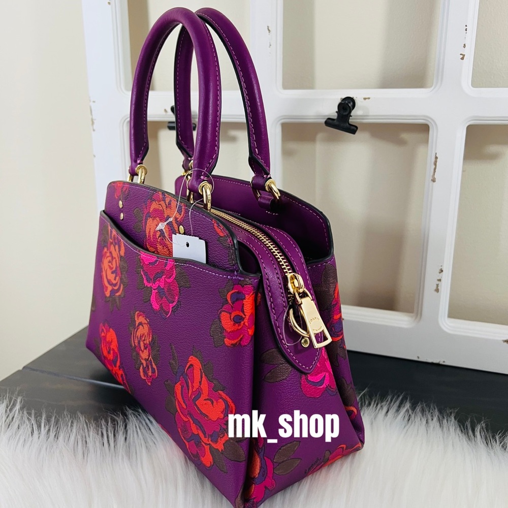 COACH Mini Lillie Jumbo Floral Satchel - Picture 6 of 14